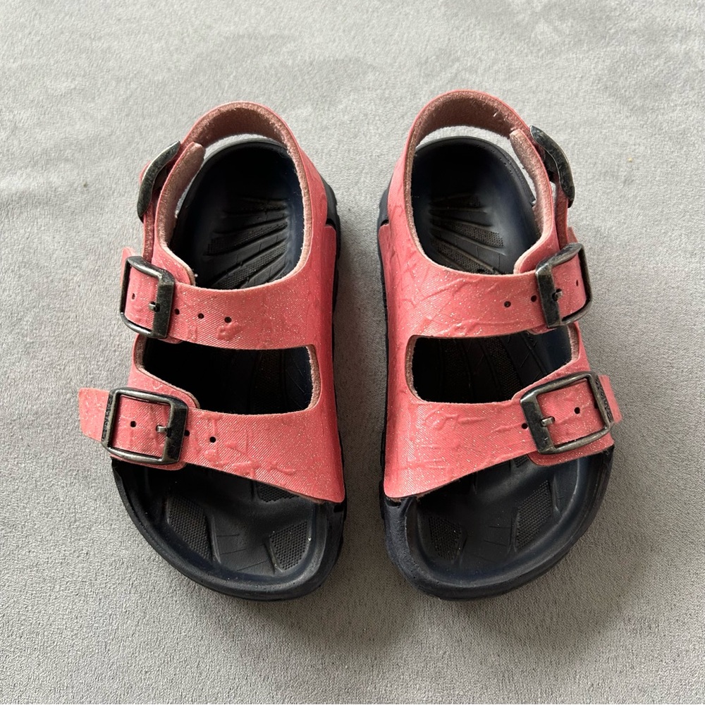 Birkenstock Birkis kids Milano Eva sandals size 24 US 6 6.5 pink shimmer